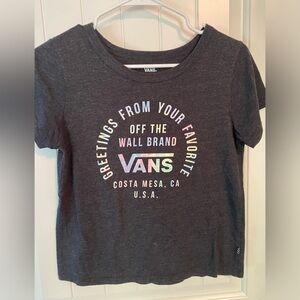 Vans Charcoal Tee with Rainbow Logo